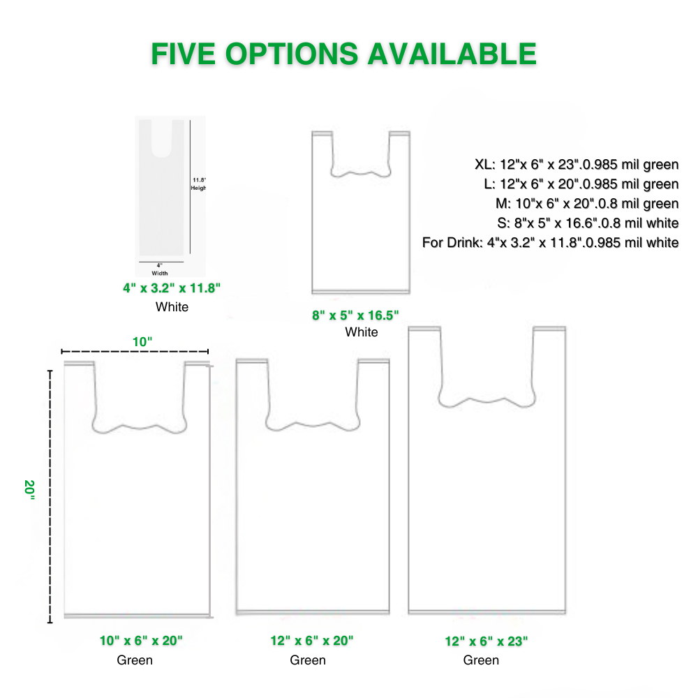 Shopping Bags | 500 Count | 30 Lbs Capacity |12" x 6" x 23"